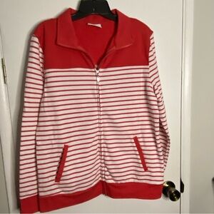 Princess Cruise Lines Ladies Orange Stripped Zippered Jacket Sz Large